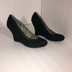 Black suede heels